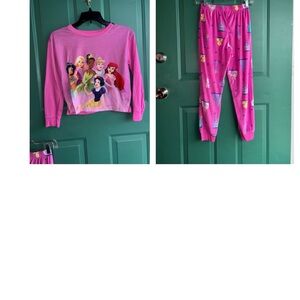 Disney girls 10/12 Princess Pink Pajama Set for Kids
